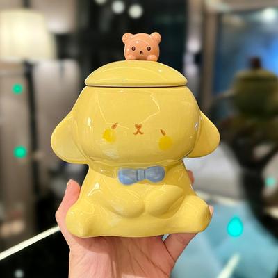 Cute Ceramic Water Cup with Lid Spoon Girl Heart Dumpling Rabbit Cartoon Cup Household Mug Breakfast Cup Souvenir