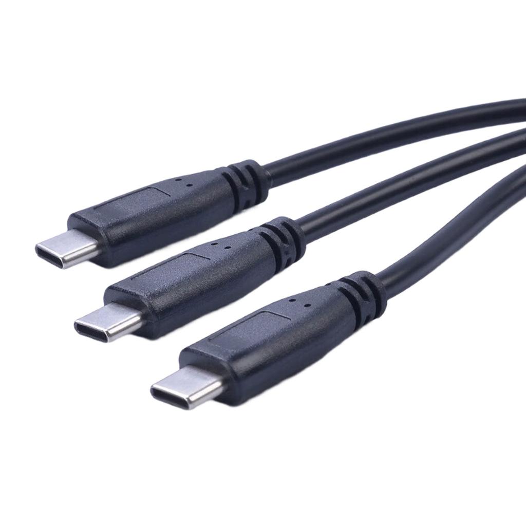 USB C 1 Male to 3 Male Splitter Data Transfer Charging 180 Degree Rotation Extender Splitter Cable for Smartphone