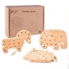 Beech Wood Chewable Stringing Toys for Toddlers - Unpainted Cognitive Puzzle Blocks