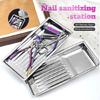 Salon Grade Nail Art Tool Disinfectings Tray Steel Build Spacious Interior Antisilp Base for Safe Sterilizations Tray