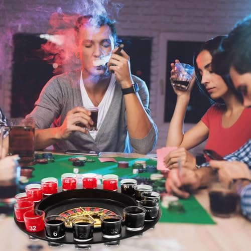 Roulette Game, 16-Hole Russian Roulette Cup, KTV Roulette Game, Drinking Tabletop Roulette Game, Party Dining Game Toy (Style)