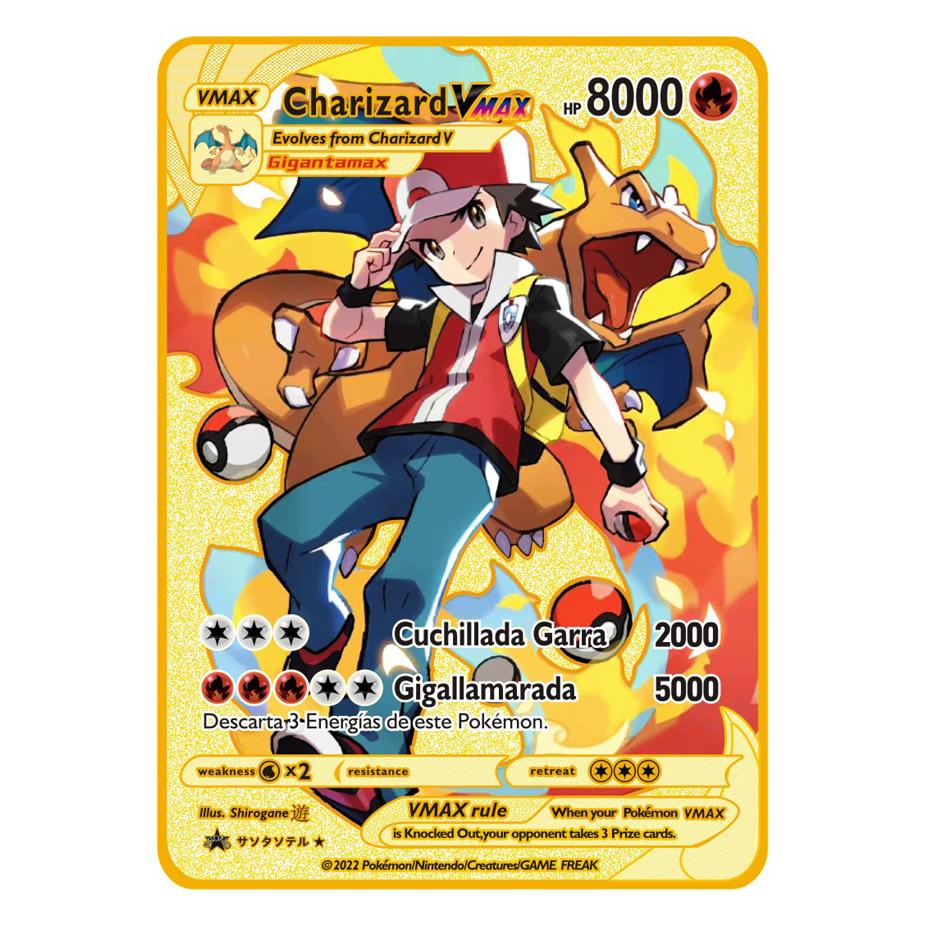 NEW Metal Card 10000 Points Arceus Charizard Super Card Golden English Mewtwo Vmax GX EX Anime Collection Card Gift