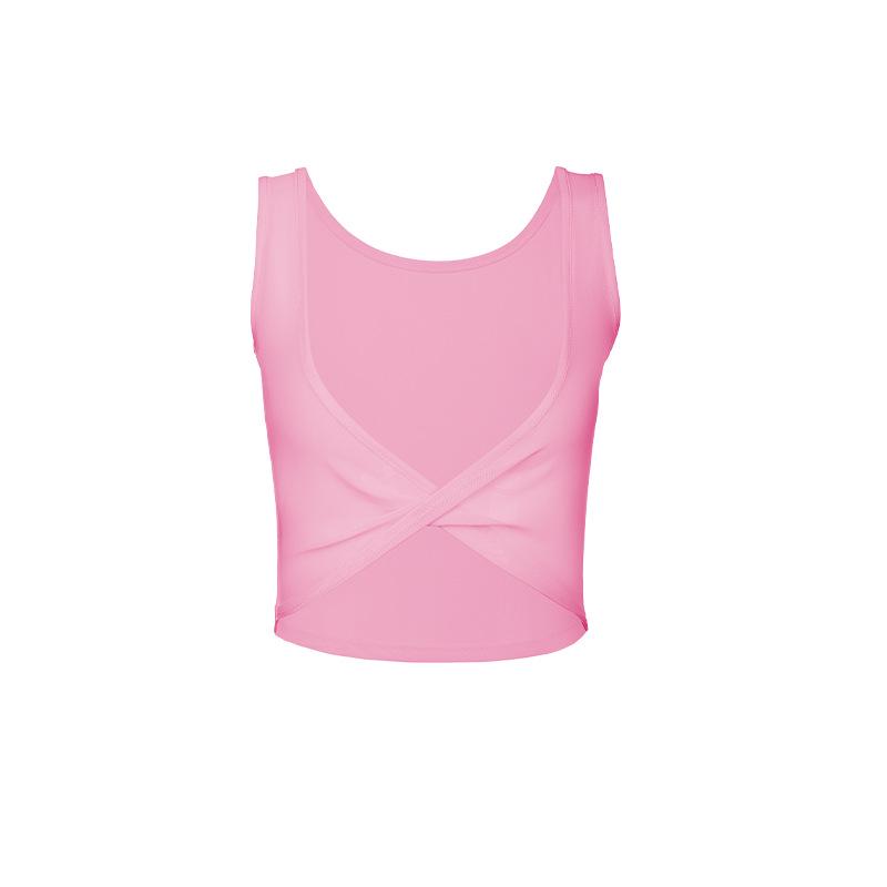 

Breathable Mesh Cross-Back Short Sleeve Yoga & Fitness Vest Large