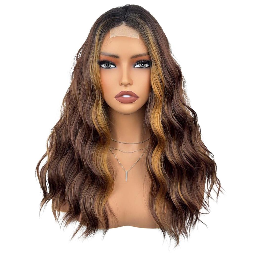 European American New Fashionable Lace Wig With Water Splitting Ripple Headband