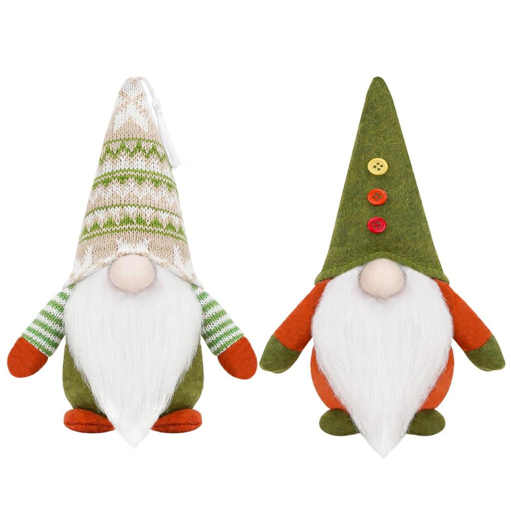 Faceless Elf Christmas Figure - Green Santa Claus Nordic Decoration
