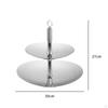 Stainless Steel cake Stand Tiered Display 2 Tier Serving Tray Modern Minimalist Design Double Layer