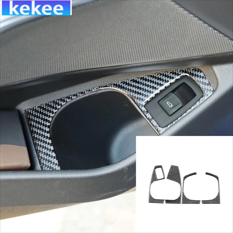 For BMW 3 Series G20 G28 325li 330d 335 - 2024 Door Armrest Cup Holder A Carbon Fiber Stickers Car Accessories Interior