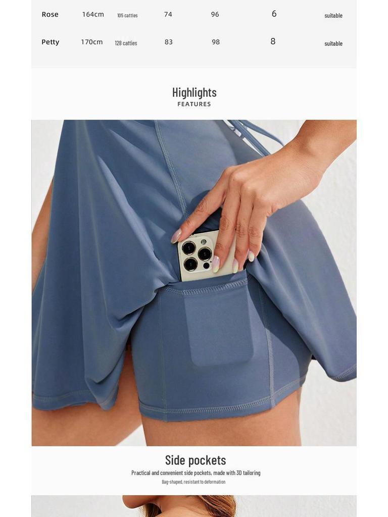 Damen Yoga- & Tenniskleid: Anti-Exposure-Bodysuit mit Brustpolstern für Frühling/Sommer Fitness