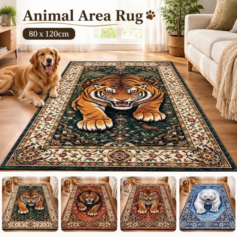 Soft Plush Tiger Floor Mat Wild Animal Print Living Room Mat New Bedroom Door Mat Bedroom Entrance