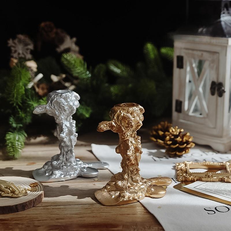 Vintage Candlestick Holders Resin Candle Holders Desktop Decoration Deluxe Candle Holders Wedding Holiday Party Candles Holder