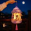 Traditional Palace Lantern Toy Chinese DIY Kit for Mid Autumn, Festival Handheld Glowing Autumn Decoration Paper Lamp with LED Light &
