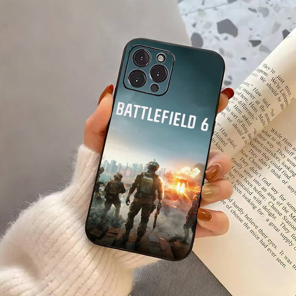 B-BattlefieldS 6 shooting Phone Case For iPhone 17, 16,15,14,13,12,11 Plus,Pro Max, Others Soft Black Cover iPhone14Pro