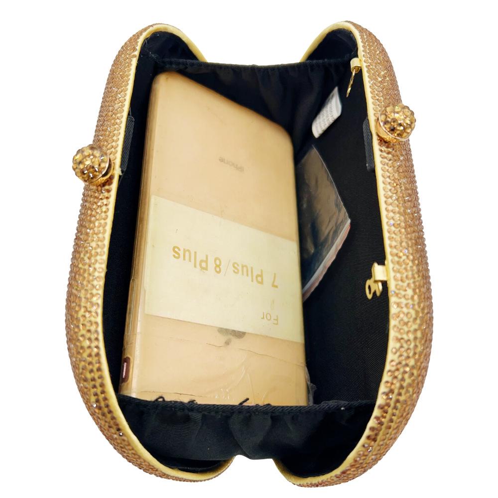 Op Voorraad Strass Avondtasje: Effen Avondtas met Diamanten