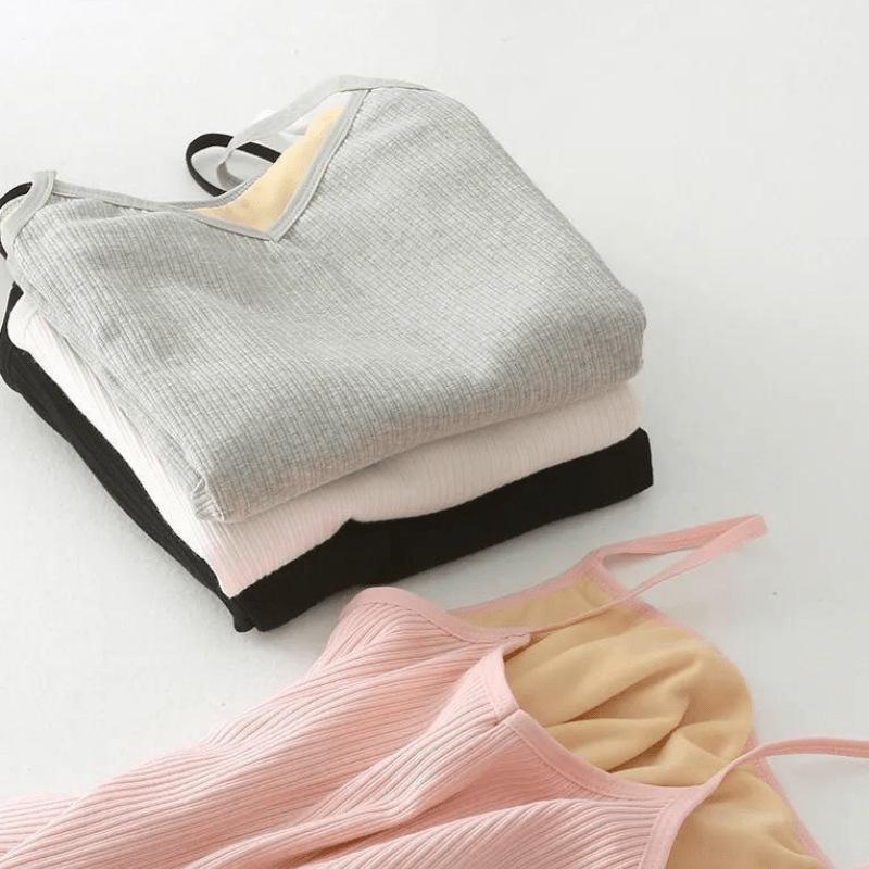 Plus Size Fleece-Lined Slimming Camisole Vest - Extra Thick Sleeveless Top for Autumn/Winter
