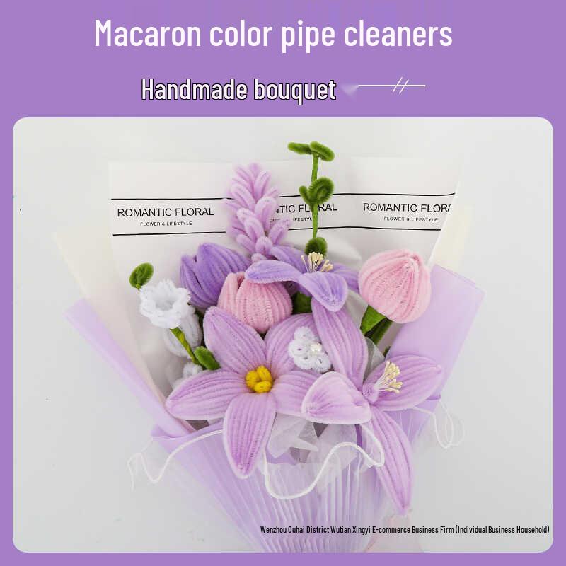 Colorful Chenille Sticks: Craft Pipe Cleaners for Kids' Velvet Flower Bouquets