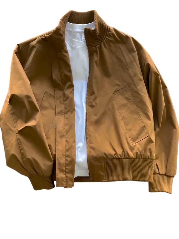 Cleanfit American Flight Jacket Men's Autumn Trendy Brand Wear Short Baseball Jersey Heavy Stiff Tooling Jacket