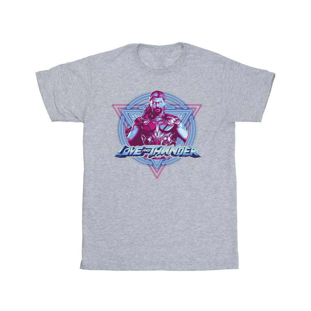 Marvel Mens Thor Love And Thunder Neon Badge T-Shirt