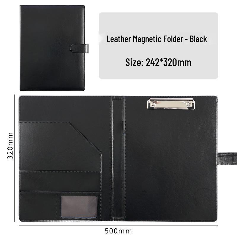A4 Leather Office Folder: Multifunctional Manager Clip & Contract Signing Book