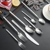 Bright 201 Stainless Steel Embossed Stone Knives, Forks and Spoons Supplies Western Tableware Set Steak Knives, Forks and Ice Spoons