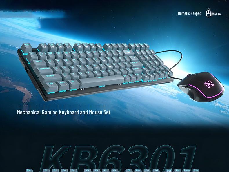Custom Luminous Wired Mechanical Keyboard & Silent Gaming Mouse Set