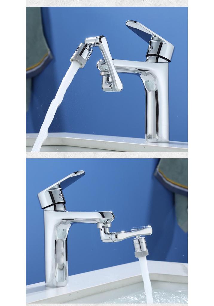 Universal 1080° Rotating Faucet with Lifting Anti-Splash Spout for Bathroom Face Washing and Brushing Teeth