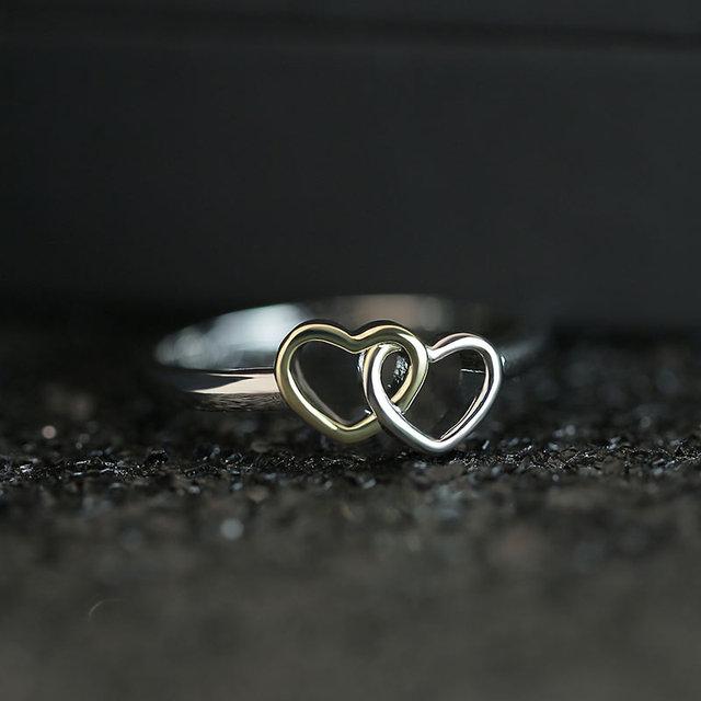 

Новый милый подарок для подруги, двухцветное кольцо в форме сердца с серебряным покрытием для женщин, много оптом 7 белый