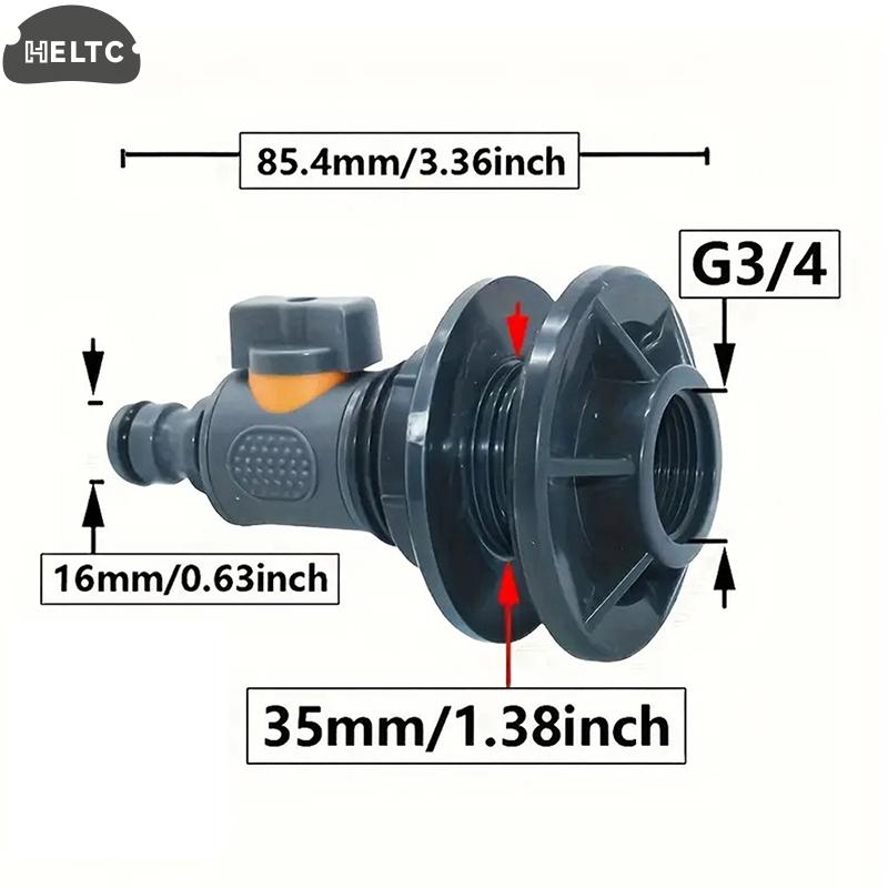 1PCS Water Tank Connector Six Points With Switch Valve Connector Garden Irrigation Pipe Connection Maintenance Coupling