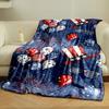 Patriotic Balloon Firework Blanket bedroom Blanket for Livingroom Couch lunch break Soft throw for Friend's festival Gift