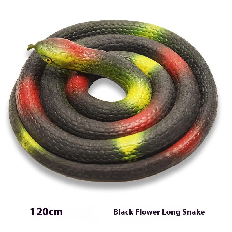 120cm Halloween Decoration Garden Props Prank Rubber Snakes Realistic Rubber Snakes Black Mamba Snake Simulation Toy Drama Props