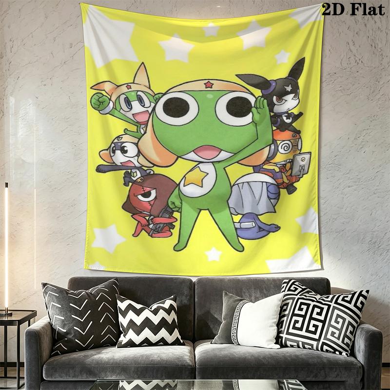 Keroro Wall Tapestry Aesthetic Wall Hanging Printed Fabric Blanket Decorative Tapestries for Bedroom Living Room Home Decor