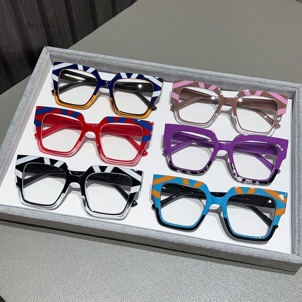 1Pc Women'S Square Frame Tortoiseshell Color Glasses Transparent Lens Simple Classic Style Suitable For Daily Travel Photography