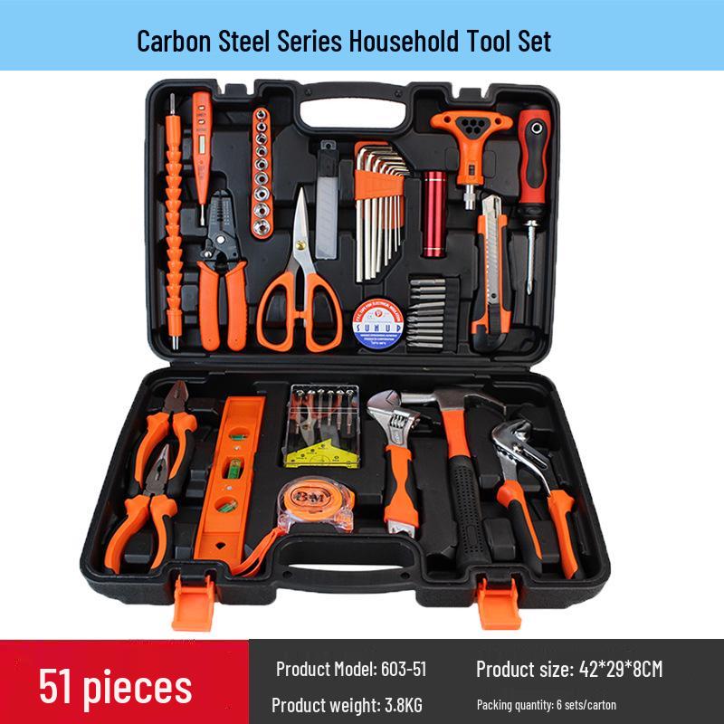 Carbon Steel Hand Tool Kit for Home, Vehicle, and Auto Repair