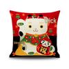 Lucky Cat Spring Festival Cushion Cover