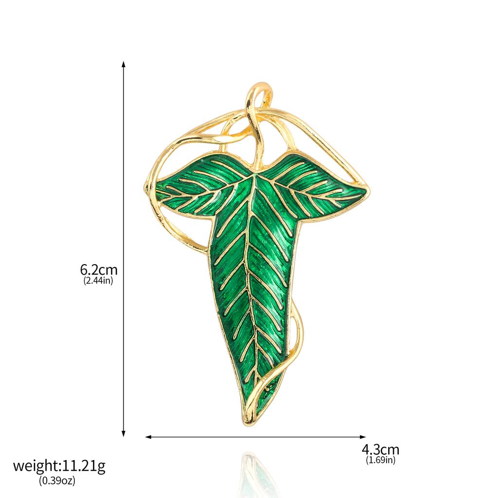 Elf Queen Green Leaves of Lorien Brooch Pin Tolkien Galadriel Legolas Frodo Baggins Aragorn Tree Enamel Badge Movie Jewelry