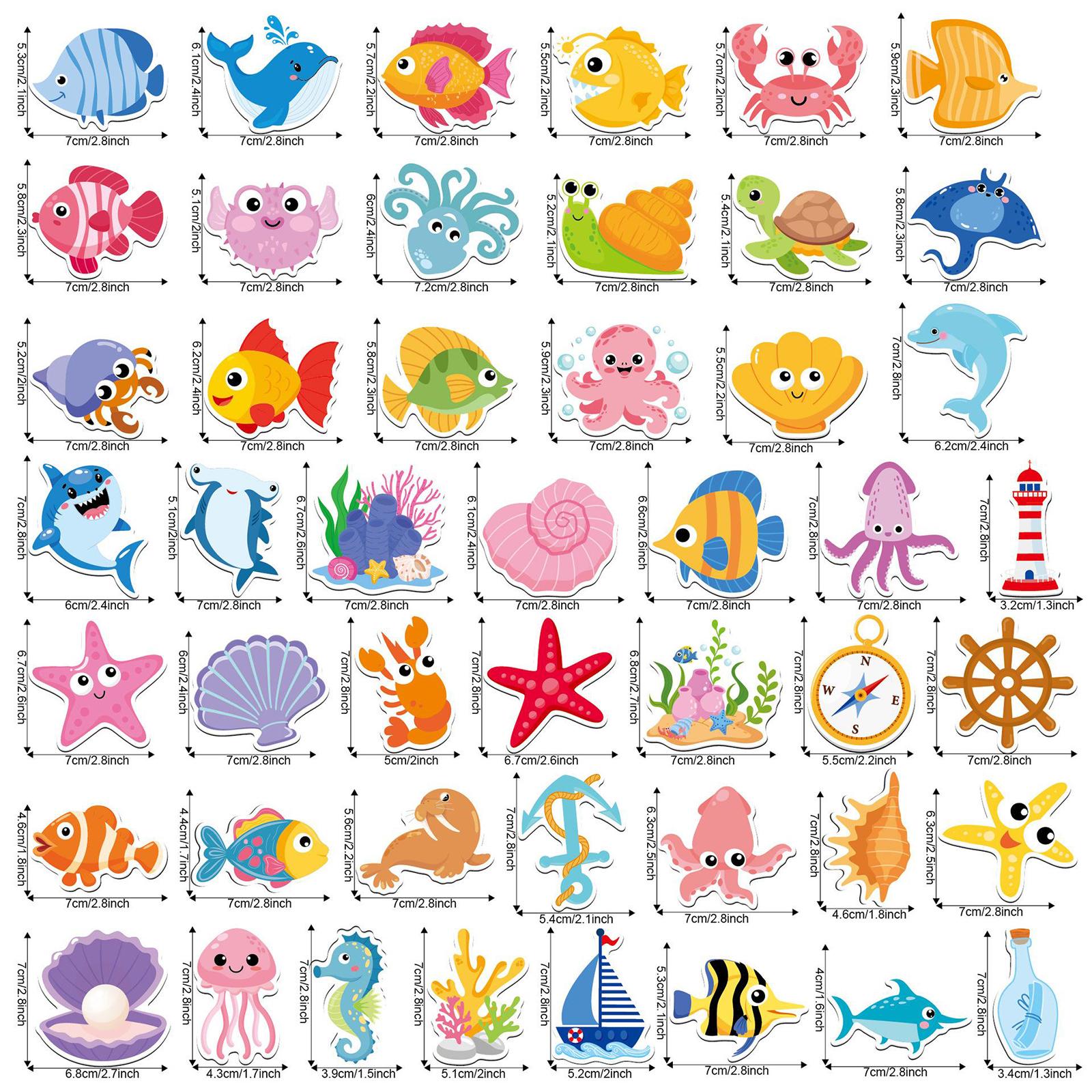 

48/43Pcs Cute Fridge Magnets Color Rubber Soft Magnetic Sticker Fun Animal and Food Refrigerator Sticker Decor for Kid Learning