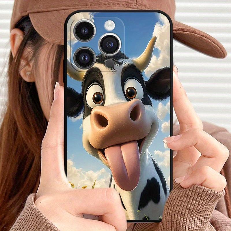 Cow Pattern TPU Phone Case Suitable for iPhone 17 16 15 14 13 12 11 Pro/Max/Plus Anti Drop and Shockproof Back Cover