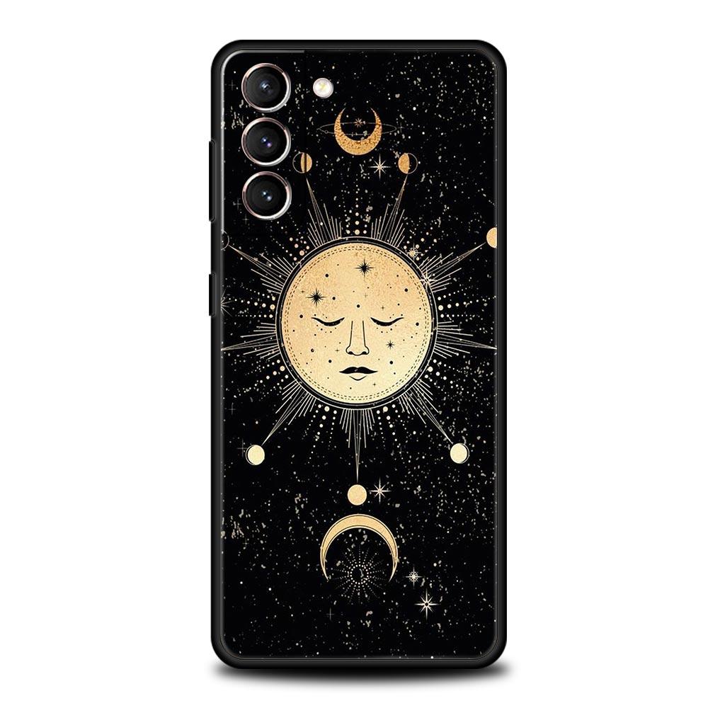 Moon Tarot Cat Aesthetic Soft Phone Case For Samsung Galaxy S23 S22 S21 S20 FE Ultra 5G S10 S10E S9 S8 Plus 10 20 Cover Bumper