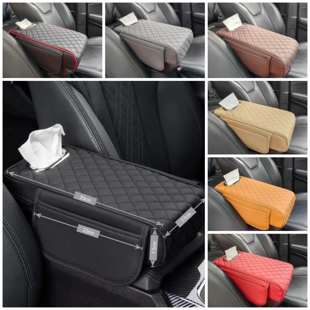 Universal Car Armrest Cover Elbow Rest Arm Rest Protector Mat Car Armrest Pad with Tissue Box  Auto