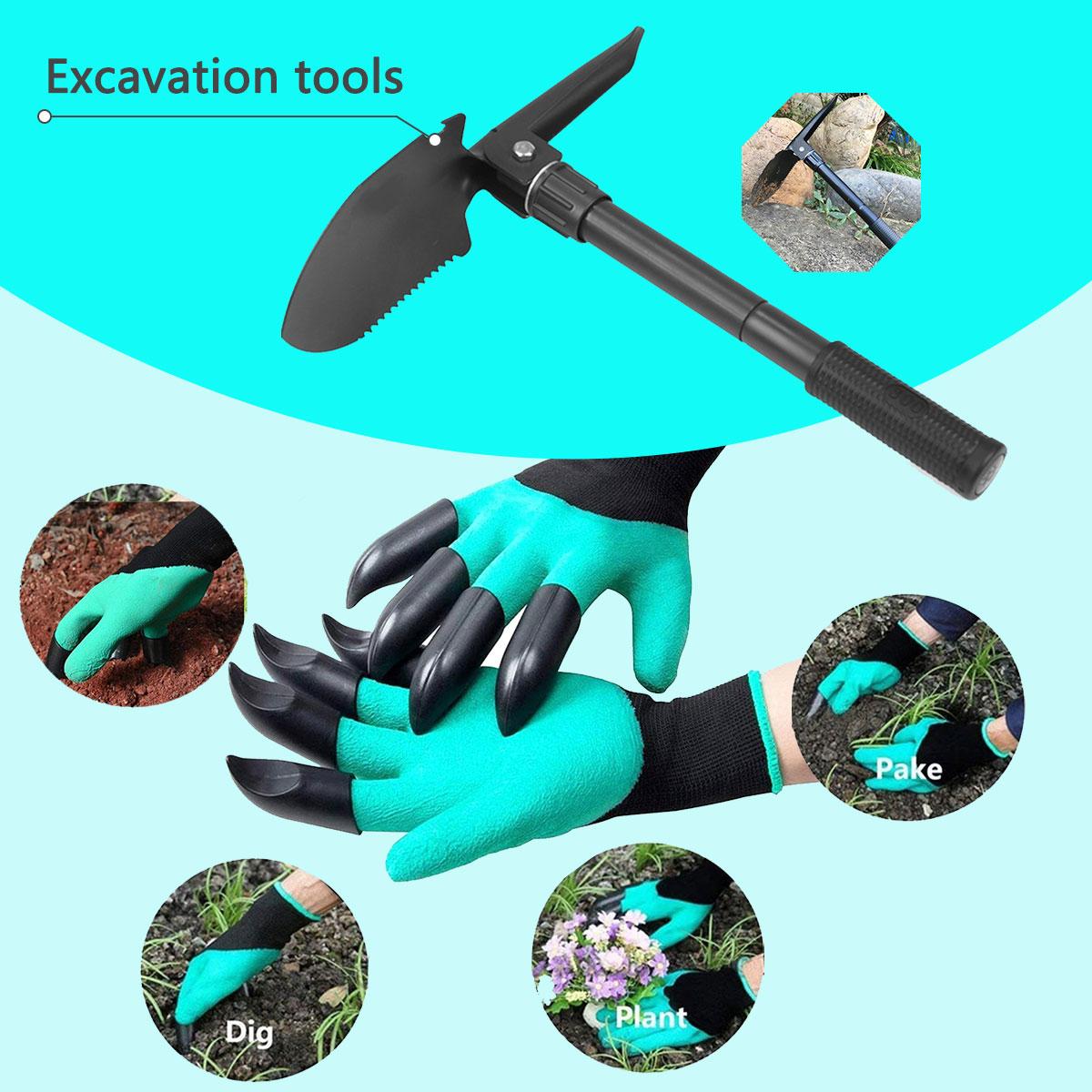 

Outdoor Camping 2-piece Set - Excavator Gloves/Mud Shovel Suitable for Outdoor Camping чёрный