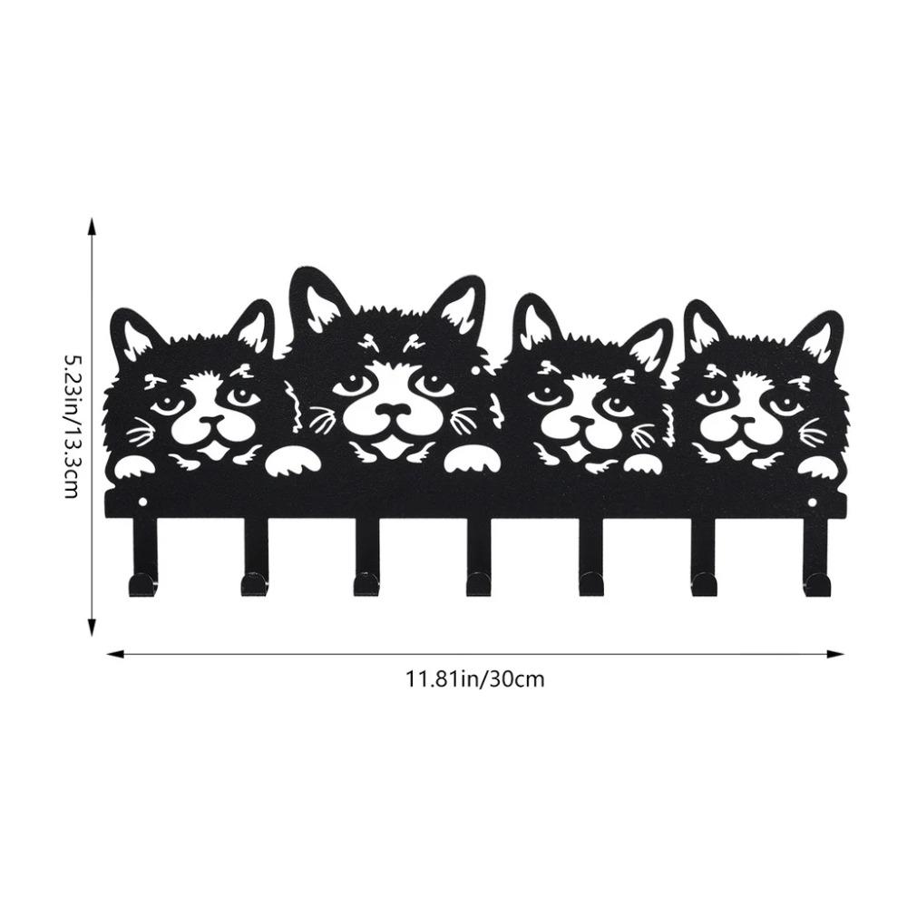 Metal Cat Coat Hooks Wall-Mounted Stylish Wall Hooks for Coats, Hats, Towels | Animal Design Entry Wall Hooks | Functional Decor