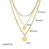 DIEYURO 316L Stainless Steel Gold Round Coin Portrait Pendant Necklace For Women Girl New Trend Multilayer Chains Jewelry