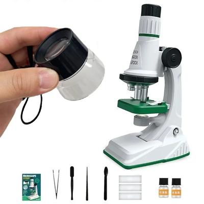 Kids Microscope Kit 200X-1200x Portable Loupe Biological Science Stem Toy School Educational Pocket Microscope with LED Light