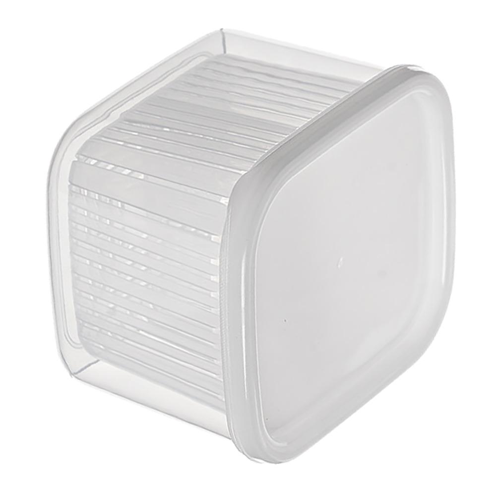 2PCS PP Vegetable Fruit Storage Container 2 Compartments Fridge Storage Organizer  Home Storage