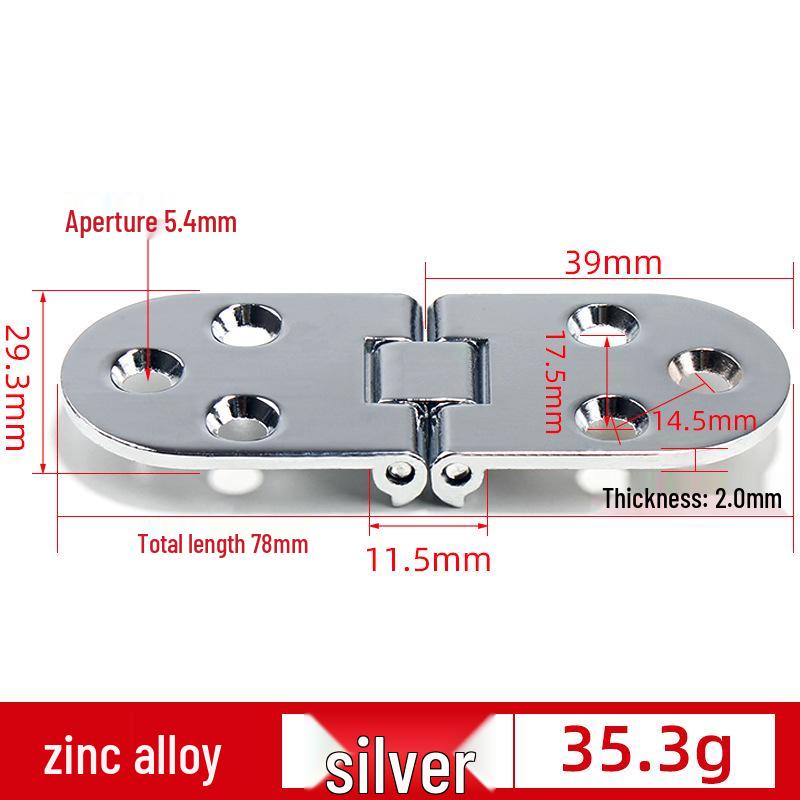Thickened Zinc Alloy Semi-Circular Folding Hinge for Cabinet Doors and Dining Tables