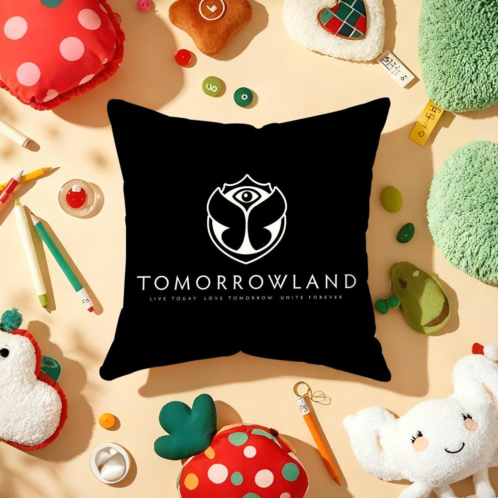 TOMORROWLAND Music Festival Cushion Cover Plush Fabric Soft Double-Sided Printed Sofa Warm Winter Home Child Gift Pillow Case
