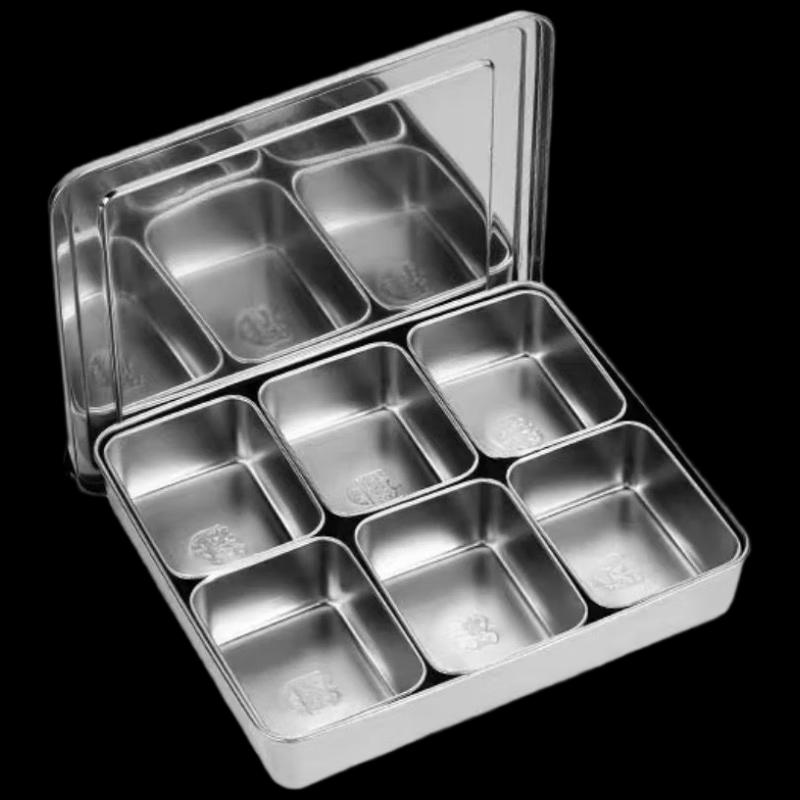 Stainless Steel 6-Grid Food Storage Box