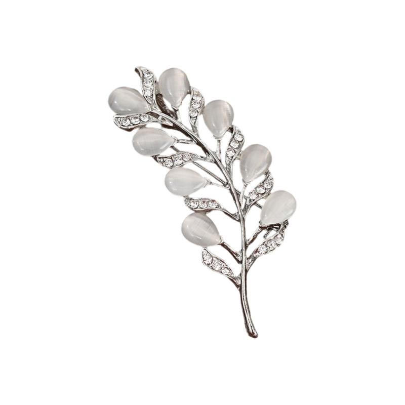 Vintage Style Peacocks Feather Brooch With Shimmering Rhinestones For Formal Event Fashion Clothing Accessories