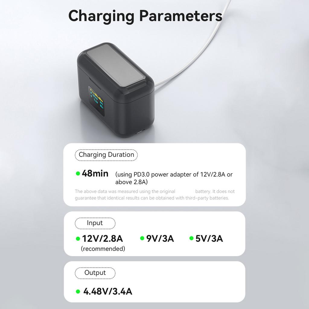 Two Way Battery Charger 2 Channel Battery Hubs LCD Screen Fast Charge Station with Dual SD Card Slots Fit for Insta360
