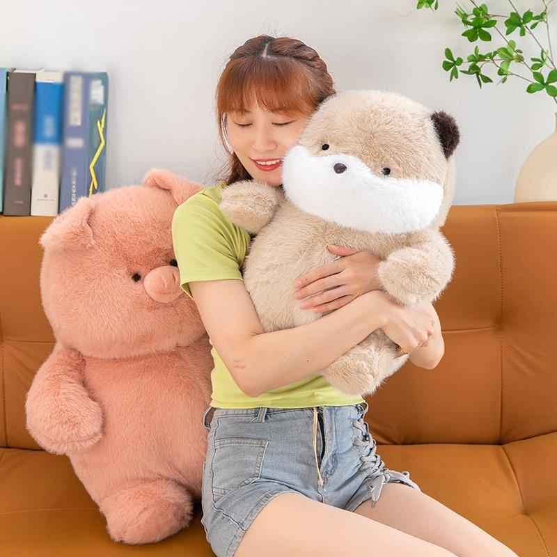Adorable Plush Beaver Pig Animal Doll For Girls Decorative Pillow Gift