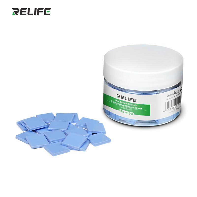 RELIFE RL-098 Pre-cut Insulating Thermal Pads for Motherboard IC Chip Heat Conduction Self-Adhesive Silicone Sheet RL-098